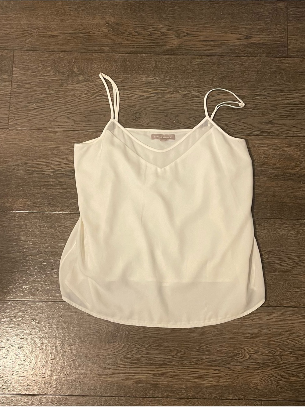 Banana Republic White V-Neck Spaghetti Strap Cami